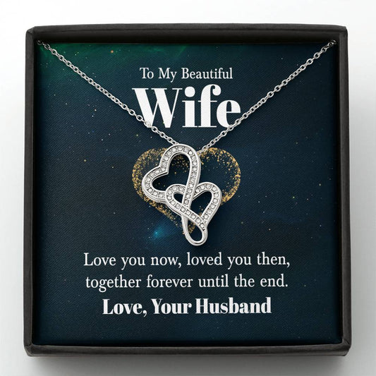 Romantic Gift for Wife from Husband - Meaningful Jewelry for Birthday, Anniversary, Christmas & Valentine’s Day - Heart-to-heart Pendant Necklace
