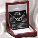 To My Wife Necklace - Beautiful Wife Gift from Husband for Birthday, Anniversary & Valentine’s Day - Interlocking Hearts Necklace