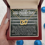 To My Air Force Wife Necklace - Jewelry Gift for Anniversary from Husband - Interlocking Hearts Necklace