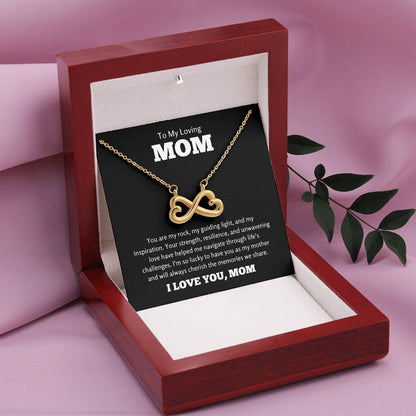 To My Loving Mom Gift - I am so lucky to have you as my mother- Endless Love Necklace