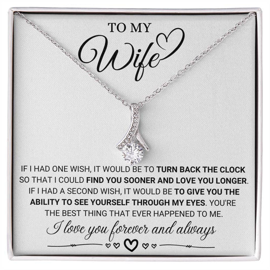 To My Wife Necklace - Best Loving Jewelry Gift for Valentine’s Day, Anniversaries & Romantic Surprises - Alluring Beauty Necklace