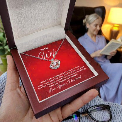 To My Wife Necklace - Romantic Present for Wife from Husband - Crown Pendant Necklace