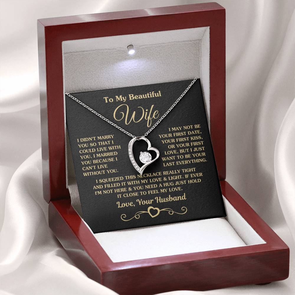To My Wife Gift from Husband - Romantic Jewelry for Birthday & Anniversary Celebrations - Forever Love Necklace