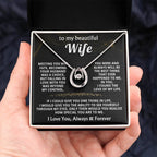 To My Beautiful Wife Necklace - Emotional Jewelry for Wife from Husband to Celebrate Love on Valentine’s Day & Beyond - Lucky In Love Necklace