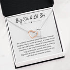 Big Sis & Lil Sis Gift - It's a special bond that spans the years - Gift for Sisters - Interlocking Hearts Necklace