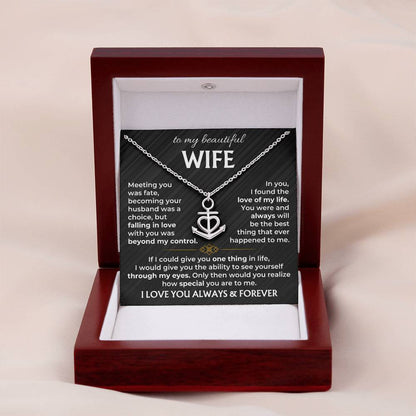 To My Wife Necklace - Meaningful Gift from Husband for Valentine’s Day - Anchor Pendant Necklace