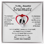 To My Beautiful Soulmate Necklace - Romantic Necklace Gift for Her for Valentine’s Day & Special Occasions - Alluring Beauty Necklace