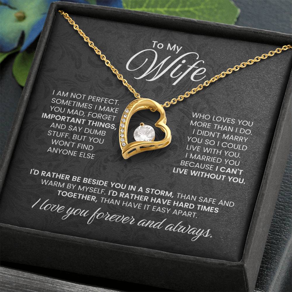 To My Wife - I Can't Live Without You - Necklace Gift Set