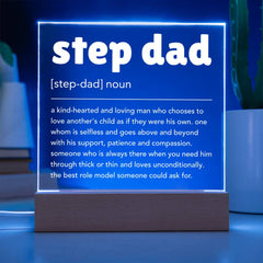 Acrylic Light-Up Plaque, Bonus Dad Gift From Stepdaughter or Stepson, Heartfelt Father’s Day Keepsake, Appreciation Night Light