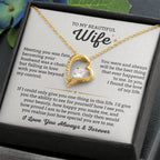 To My Beautiful Wife Necklace - Romantic Everyday Jewelry Gift from Husband for Birthday, Valentine’s Day & Just Because - Forever Love Necklace