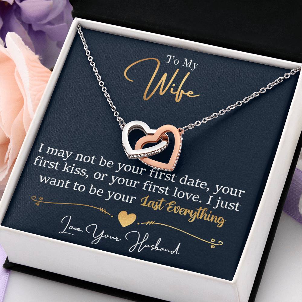 Heartfelt Wife Jewelry - Love Gift from Husband for Birthday, Anniversary & Valentine’s Day - Interlocking Hearts Necklace