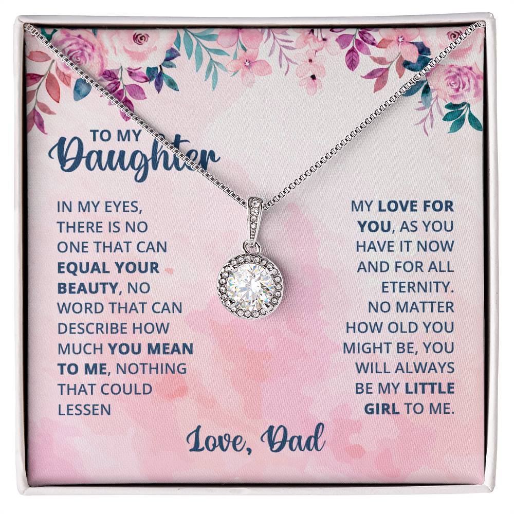 To My Daughter Necklace - Sweetest Daughter Gift from Dad for Birthday Joy & Proud Dad Love - Eternal Hope Necklace
