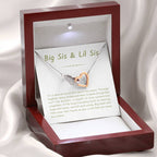 Big Sis & Lil Sis Necklace - It's a special bond that spans the years - Gift for Sisters - Interlocking Hearts Necklace