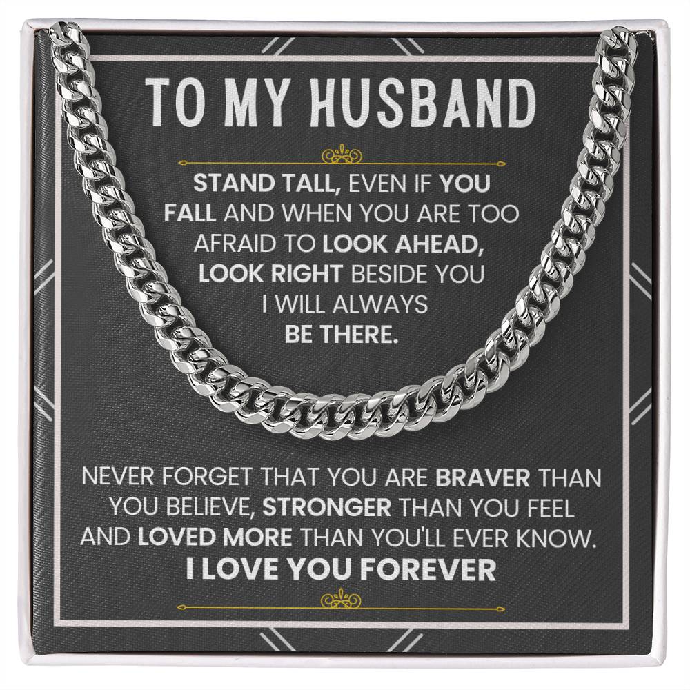 To My Husband – Cuban Link Chain – Wife to Husband Anniversary & Birthday Gift