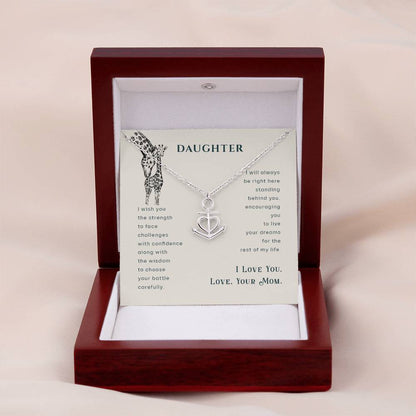 To My Daughter Necklace - Sentimental Birthday Gift from Mom - Anchor Pendant Necklace
