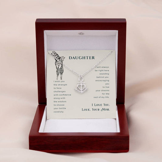 To My Daughter Necklace - Sentimental Birthday Gift from Mom - Anchor Pendant Necklace