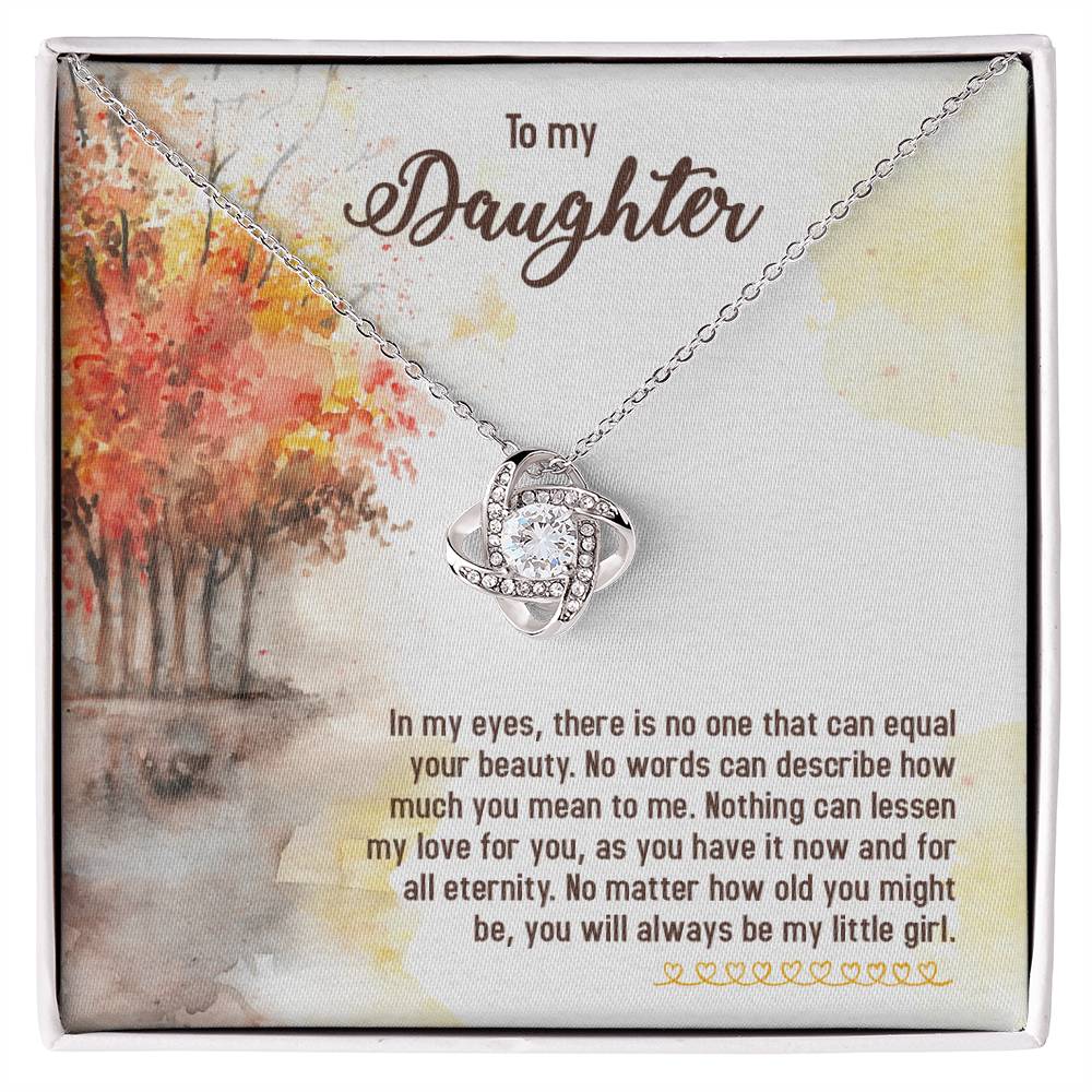 To My Daughter Necklace – Graduation Birthday Valentine’s Gift for Daughter – Love Knot Necklace