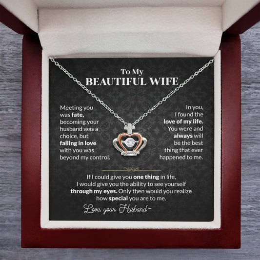 To My Wife Necklace - Holiday & Valentine’s Day Gift from Husband - Crown Pendant Necklace