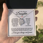 To My Bonus Daughter - Forever Love Necklace for Birthday, Graduation and Christmas