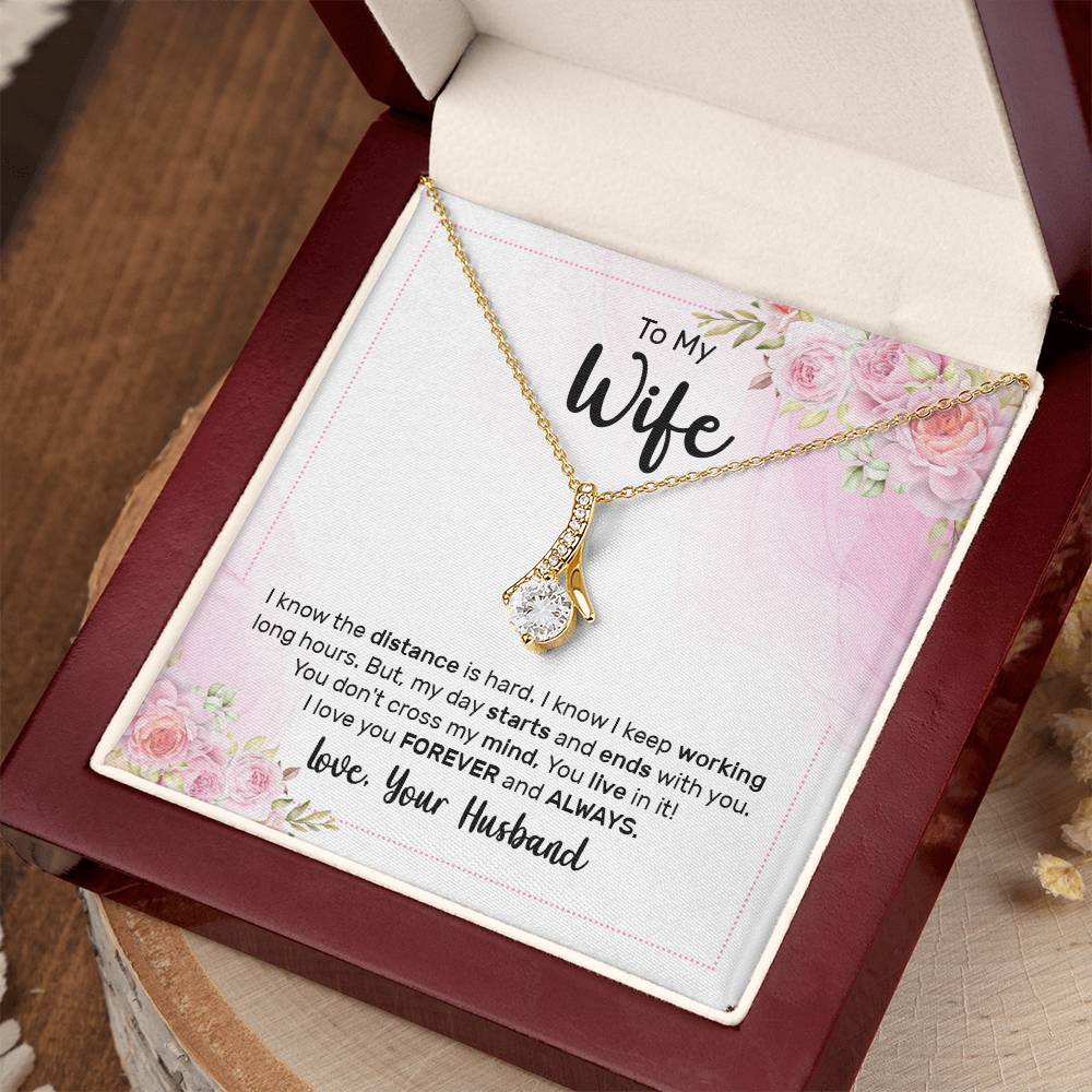Emotional Wife Gift - Loving Jewelry from Husband for Birthday, Valentine’s Day & Anniversary - Alluring Beauty Necklace