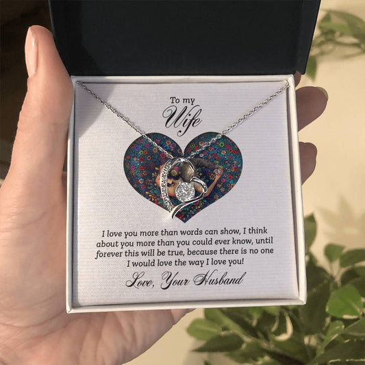 To My Wife Necklace - Sweetest Gift for Wife from Husband for Valentine’s Day, Anniversary & Birthday Joy - Forever Love Necklace