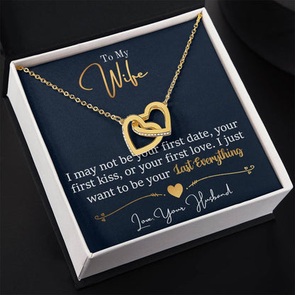 Heartfelt Wife Jewelry - Love Gift from Husband for Birthday, Anniversary & Valentine’s Day - Interlocking Hearts Necklace