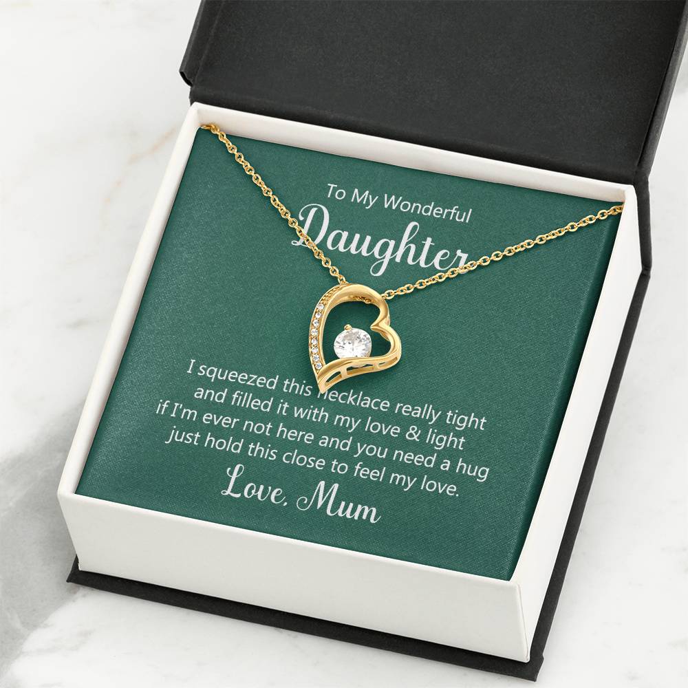To My Daughter Necklace – Mother Daughter Jewelry Gift – Forever Love Necklace
