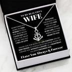 To My Beautiful Wife Necklace - Romantic Husband to Wife Jewelry for Birthday, Valentine’s Day & Special Celebrations - Anchor Pendant Necklace