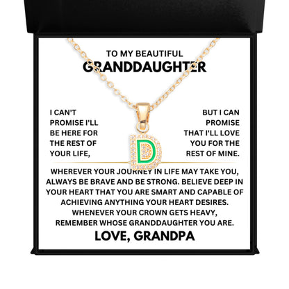 Gift for Granddaughter from Grandpa - Initial Letter - D