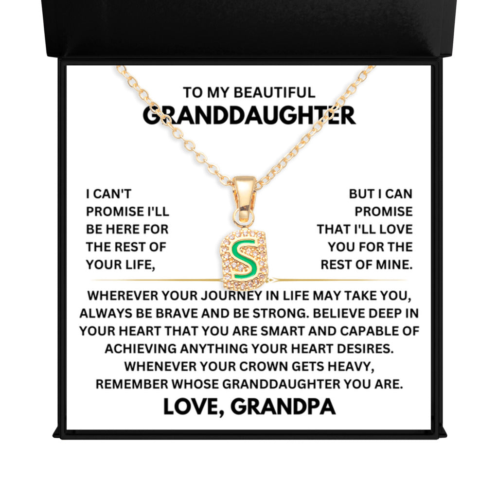 Beautiful Gift for Granddaughter from Grandpa - Initial Letter - S