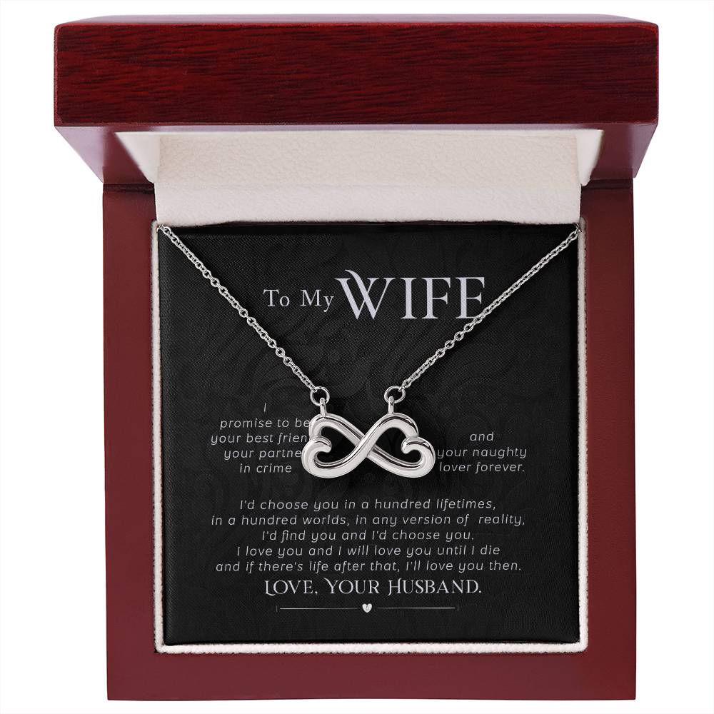 To My Wife Necklace - Romantic Everyday Jewelry Gift from Husband for Birthday, Valentine’s Day & Just Because - Endless Love Necklace
