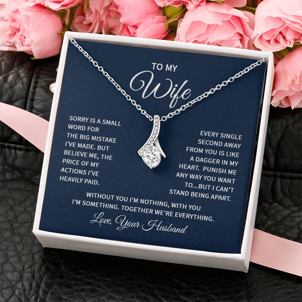 To My Wife Necklace - Romantic Husband to Wife Jewelry for Birthday, Valentine’s Day & Special Celebrations - Alluring Beauty Necklace
