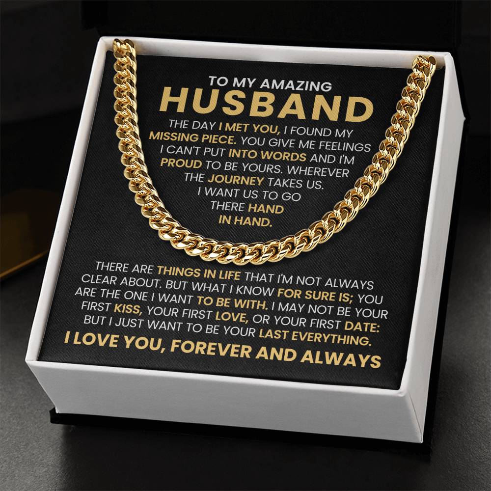 Husband Gift from Wife - The Day I Met You - Cuban Link Chain