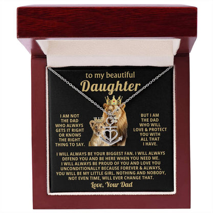 To My Daughter Necklace - Father to Daughter Gift for Graduation, Birthday & Big Life Moments - Anchor Pendant Necklace
