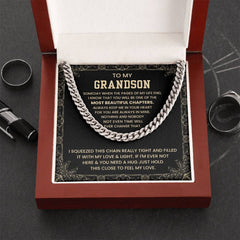 Unique Graduation Gift Necklace for Grandson, Luxury Jewelry Keepsake with Inspirational Message, To My Grandson