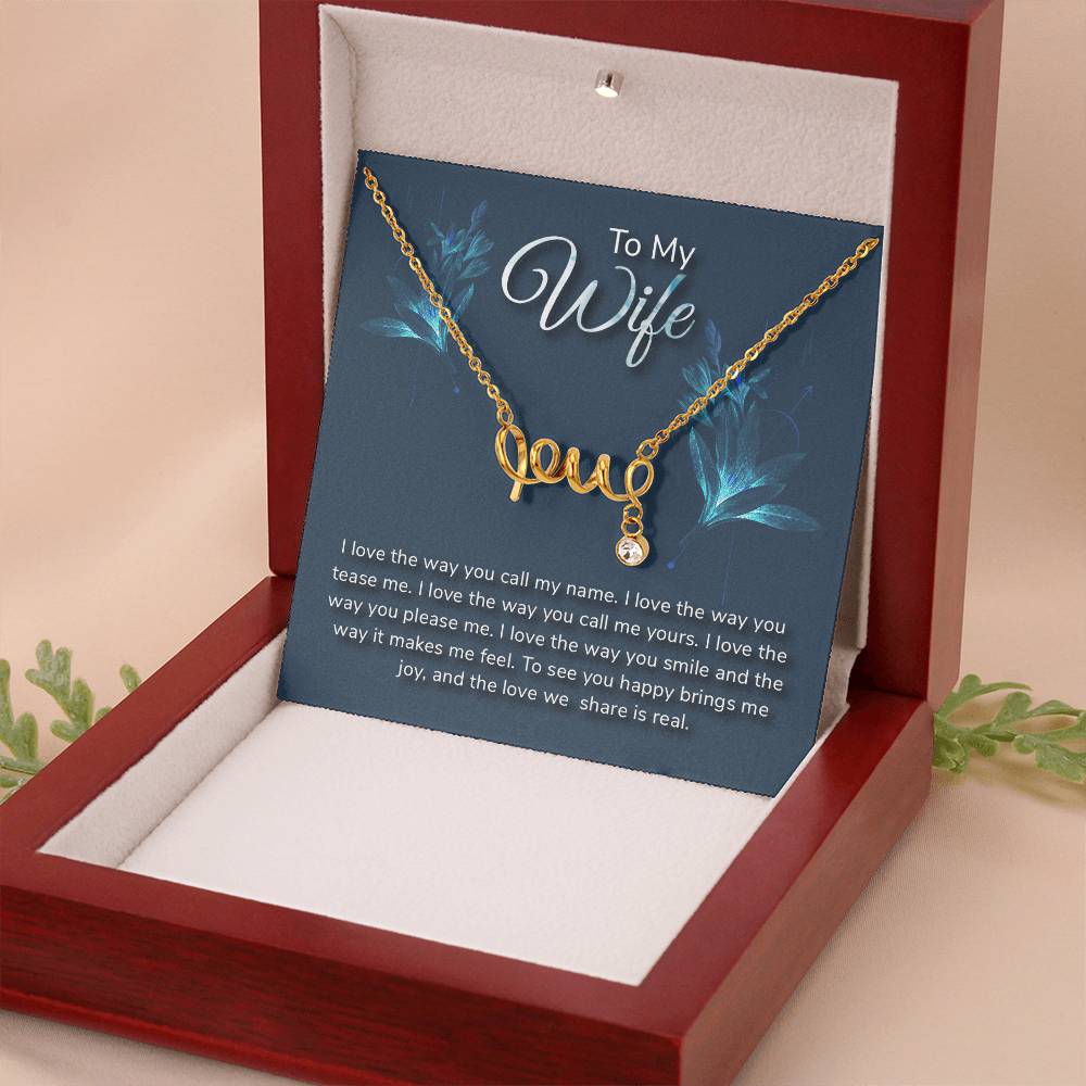 Just Because Gift for Wife - Romantic Jewelry from Husband - Scripted Love Necklace