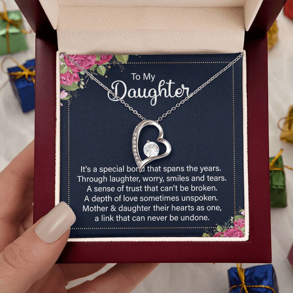 To My Daughter Necklace – Daughter Jewelry: Graduation, Birthday & Christmas – Forever Love Necklace