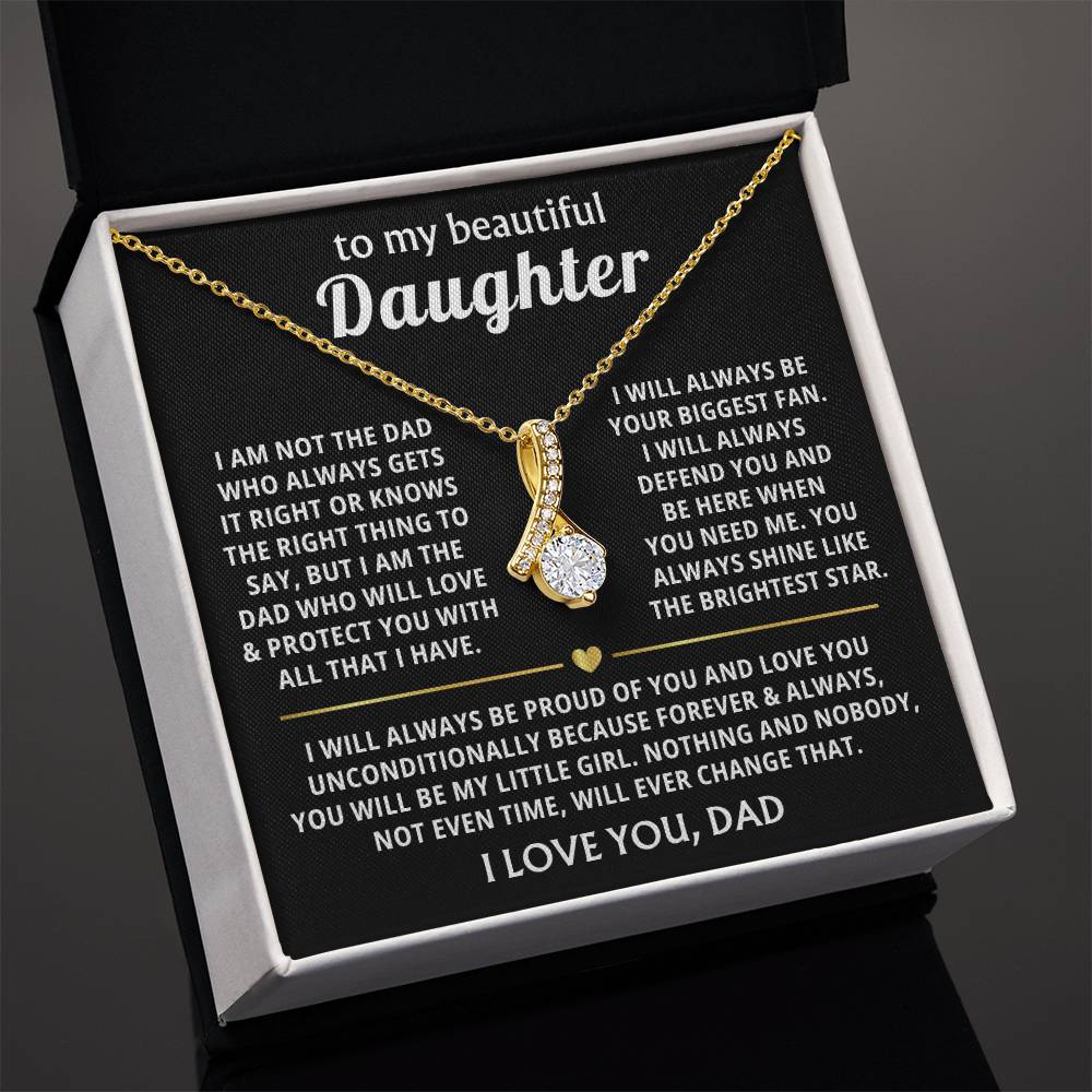 To My Daughter Necklace - Sentimental Birthday Gift from Dad, Meaningful Jewelry for Milestones & Holidays - Alluring Beauty Necklace