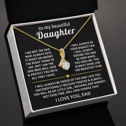 To My Daughter Necklace - Sentimental Birthday Gift from Dad, Meaningful Jewelry for Milestones & Holidays - Alluring Beauty Necklace