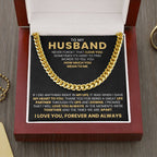 To My Husband - Never Forget That I Love You - Cuban Link Chain Gift from Wife to Husband