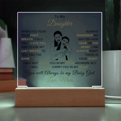 Daughter Acrylic Gift Keepsake, Birthday, Graduation & Christmas Gift, To My Beautiful Daughter