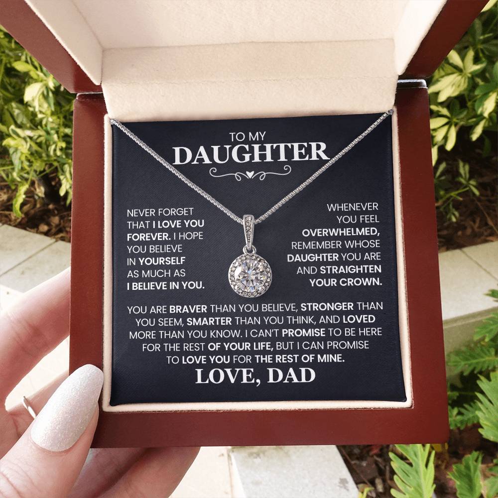 To My Daughter - Straighten Your Crown - Eternal Hope Necklace Gift from Dad