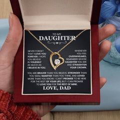 Special Gift for Daughter, Stunning Heart-shaped Necklace Keepsake, To My Daughter