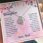 To My Daughter Necklace - Emotional Jewelry from Dad to Celebrate Love Every Day & Always - Love Knot Necklace