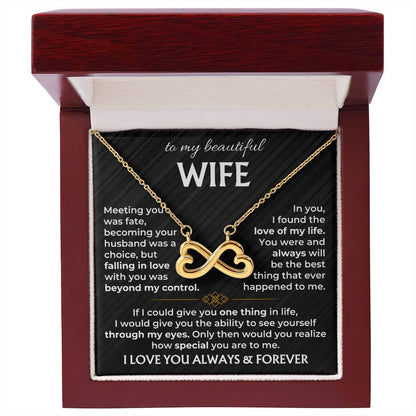 To My Wife Necklace - Amazing Jewelry Gift from Husband for Birthday, Christmas, Anniversary & Valentine’s Day - Endless Love Necklace
