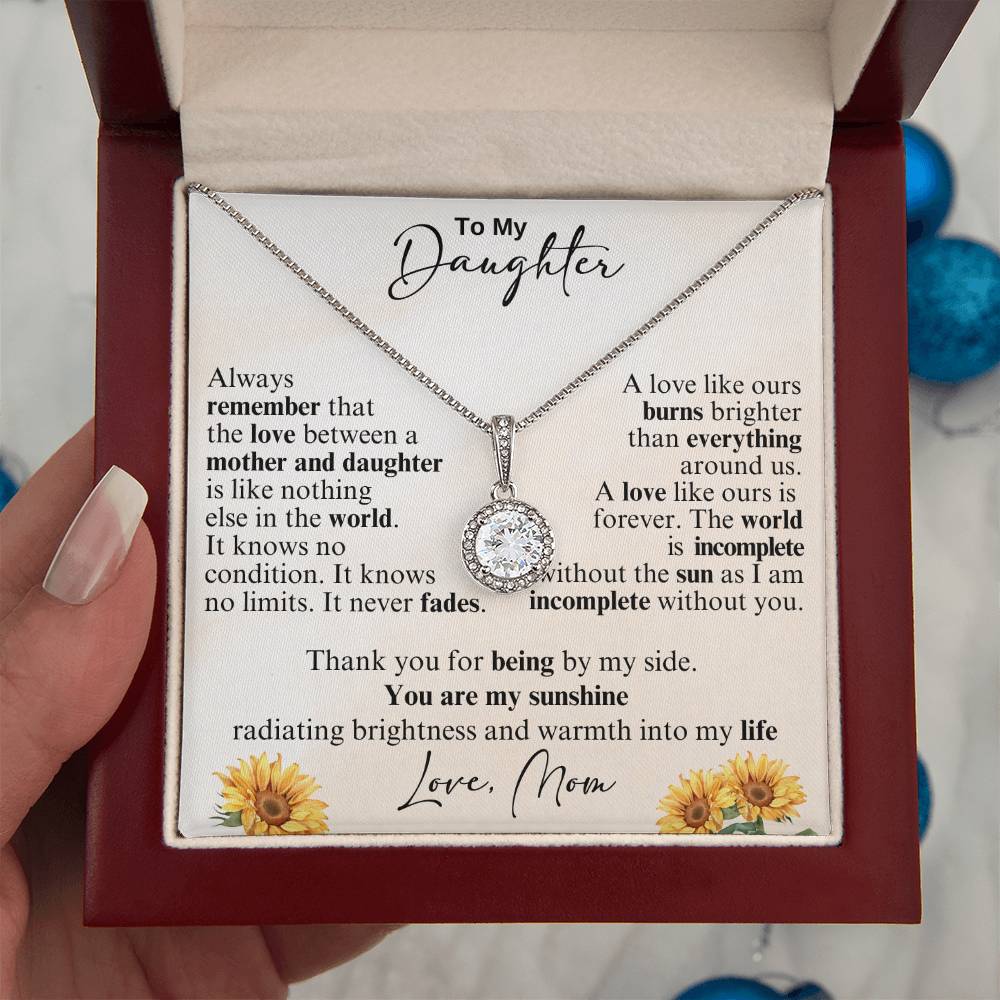 To My Daughter Necklace - Sentimental Jewelry Gift from Mom for Graduation & Life Achievements - Eternal Hope Necklace