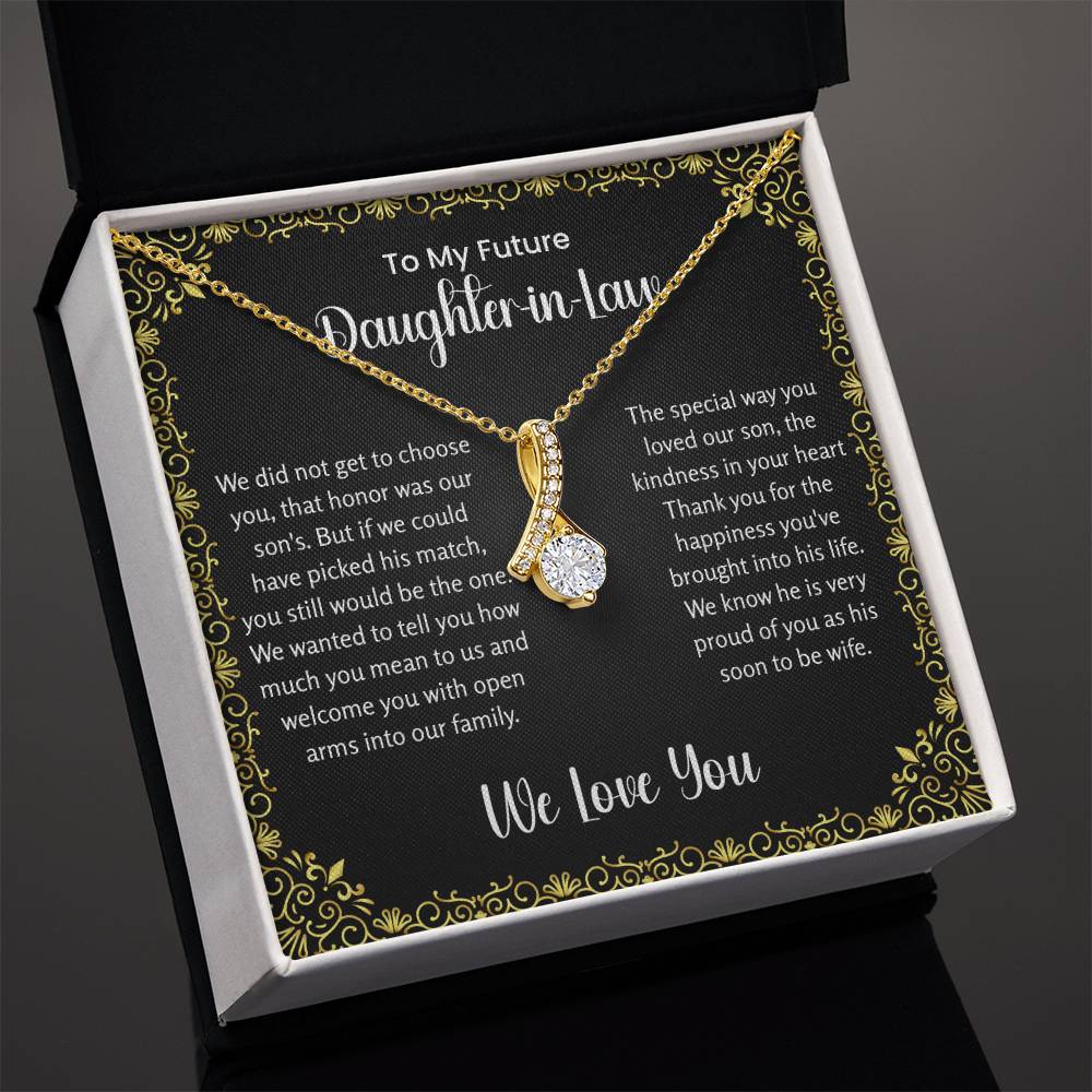 To My Future Daughter In Law - Alluring Beauty Necklace - Gift for Bonus Daughter