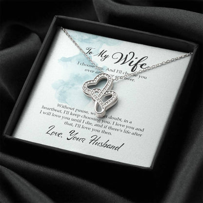 Best Gift for Wife from Husband - Emotional Love Jewelry for Birthday, Valentine’s Day, Anniversary & Christmas - Heart-to-heart Pendant Necklace