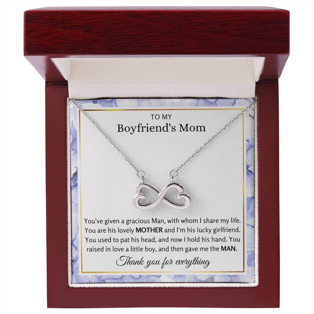 To My Boyfriend's Mom - You've Given A Gracious Man - Endless Love Necklace - Best Gift for Boyfriend's Mom