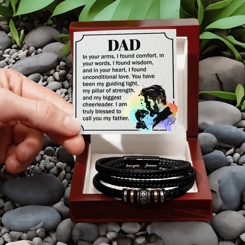 Dad - In your arms, I found comfort - Love You Forever Bracelet for Father